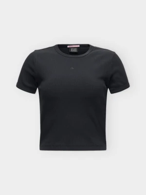 T-shirt basic Scotch & Soda czarny