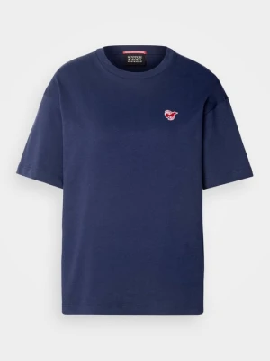 T-shirt basic Scotch & Soda granatowy