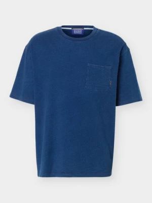 T-shirt basic Scotch & Soda granatowy