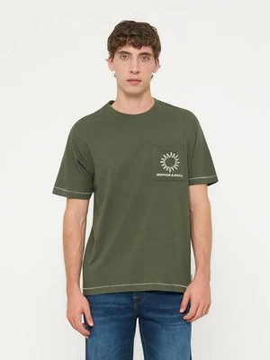 T-shirt basic Scotch & Soda zielony