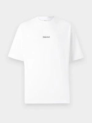 T-shirt basic Selected biały