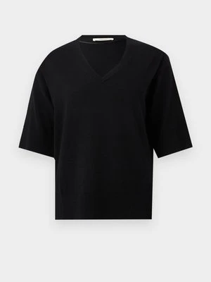 T-shirt basic Selected czarny