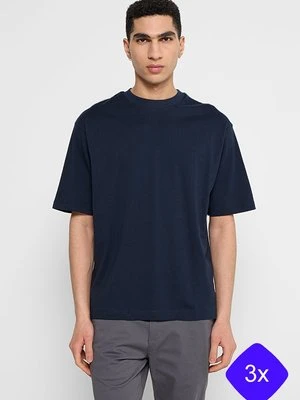 T-shirt basic Selected granatowy