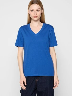 T-shirt basic Selected niebieski
