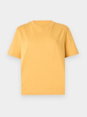 T-shirt basic Selected ciemnożółty