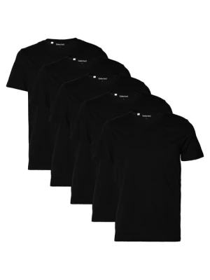 T-shirt basic Selected czarny