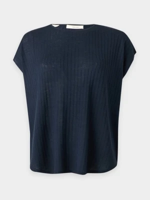 T-shirt basic Selected granatowy