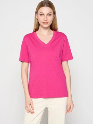T-shirt basic Selected jagodowy