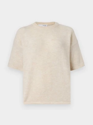 T-shirt basic Selected mleczny