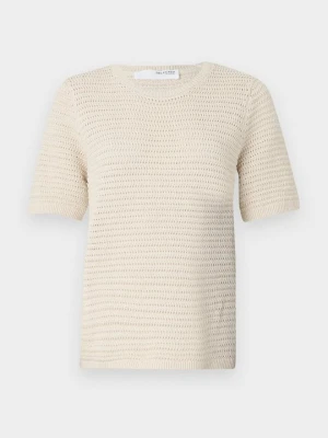 T-shirt basic Selected mleczny