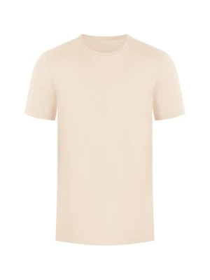 T-shirt basic Smilodox beżowy