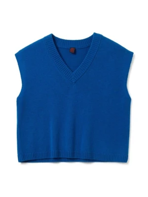 T-shirt basic Stefanel niebieski