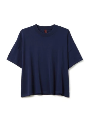 T-shirt basic Stefanel niebieski