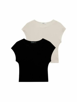 T-shirt basic Stradivarius czarny