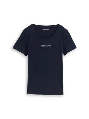 T-shirt basic Tom Tailor granatowy