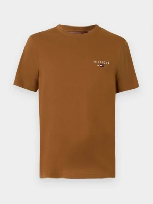 T-shirt basic Tommy Hilfiger brązowy
