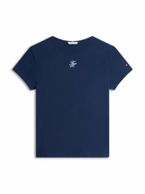T-shirt basic Tommy Hilfiger granatowy