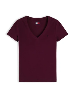 T-shirt basic Tommy Jeans bordowy