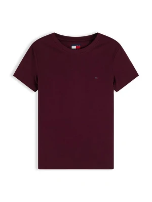 T-shirt basic Tommy Jeans bordowy