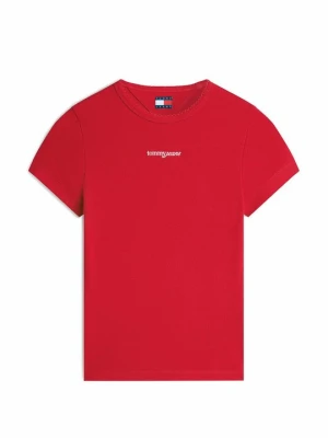 T-shirt basic Tommy Jeans czerwony