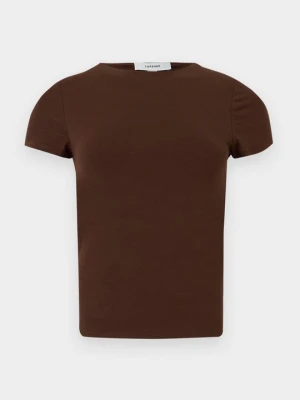 T-shirt basic Topshop brązowy