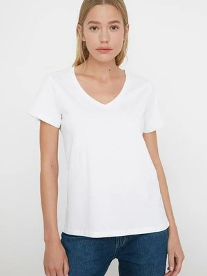 T-shirt basic Trendyol biały