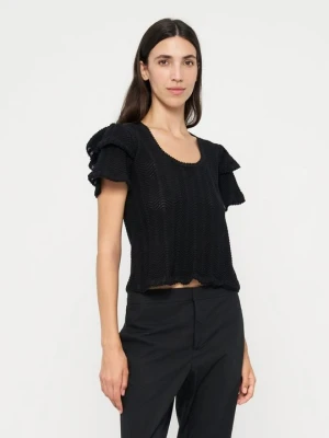 T-shirt basic TWINSET antracytowy melanż