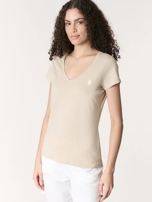 T-shirt basic U.S. POLO ASSN. beżowy