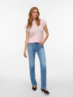 T-shirt basic Vero Moda jasnoróżowy