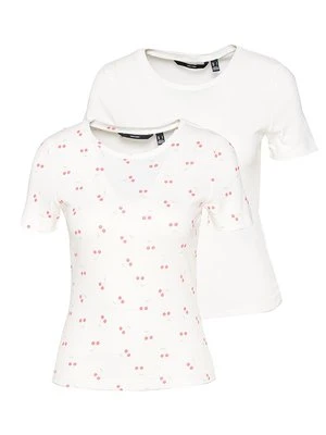 T-shirt basic Vero Moda mleczny