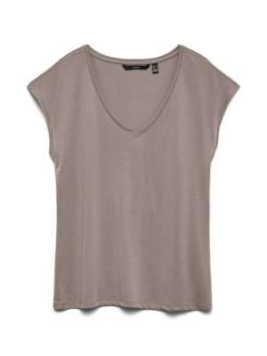 T-shirt basic Vero Moda brązowy
