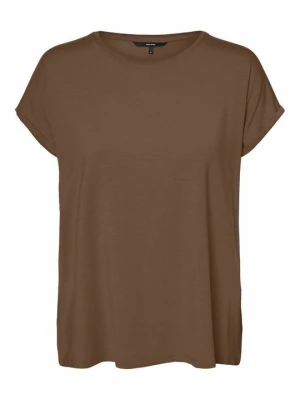 T-shirt basic Vero Moda brązowy