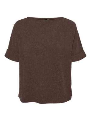 T-shirt basic Vero Moda brązowy