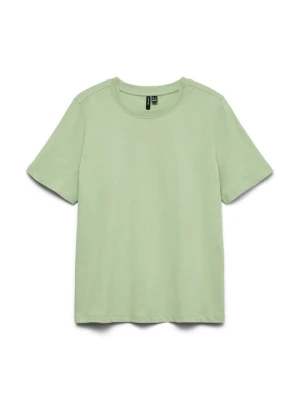 T-shirt basic Vero Moda jasnozielony melanż