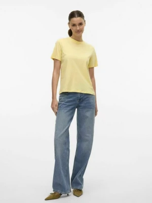 T-shirt basic Vero Moda jasnożółty