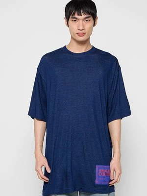 T-shirt basic Versace Jeans Couture granatowy
