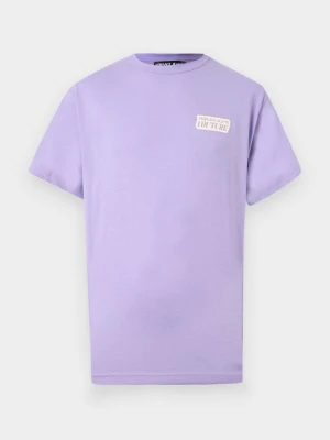 T-shirt basic Versace Jeans Couture liliowy