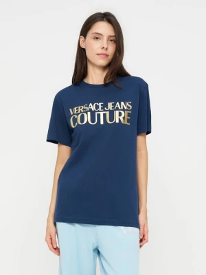 T-shirt basic Versace Jeans Couture niebieski