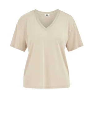 T-shirt basic WE Fashion beżowy