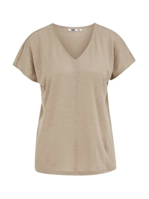 T-shirt basic WE Fashion beżowy