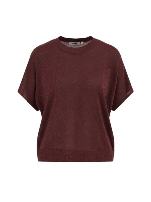 T-shirt basic WE Fashion ciemnoczerwony melanż