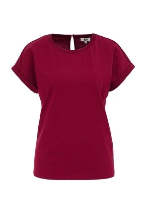 T-shirt basic WE Fashion czerwony melanż