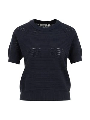 T-shirt basic WE Fashion granatowy melanż