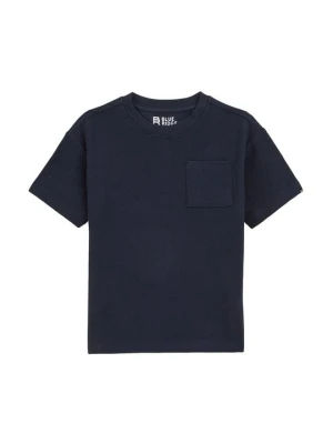 T-shirt basic WE Fashion granatowy melanż