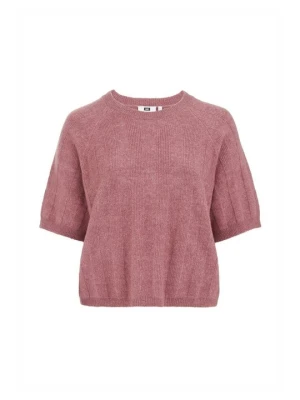 T-shirt basic WE Fashion jasnoróżowy melanż