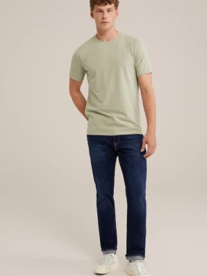 T-shirt basic WE Fashion jasnozielony