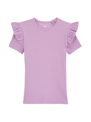 T-shirt basic WE Fashion liliowy melanż