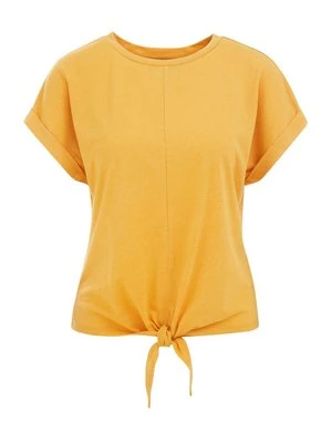 T-shirt basic WE Fashion musztardowy