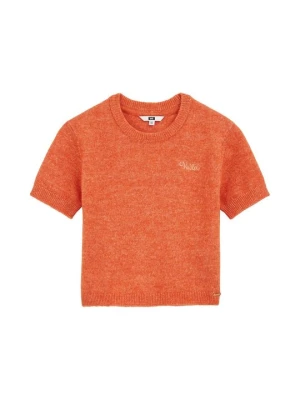T-shirt basic WE Fashion neonowy pomarańcz