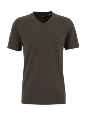 T-shirt basic WE Fashion oliwkowy melanż